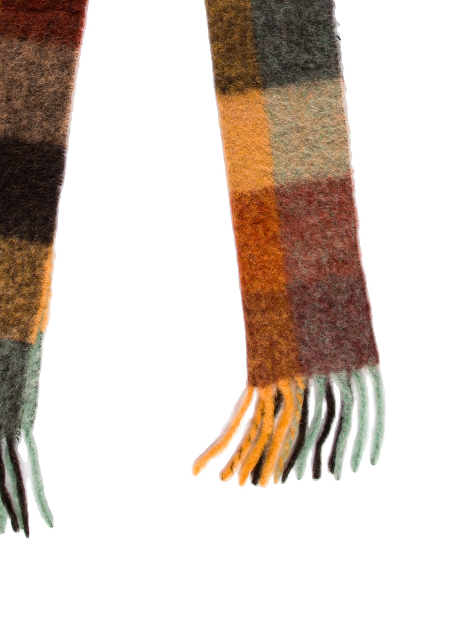 Acne Studios Alpaca Plaid Print Scarf