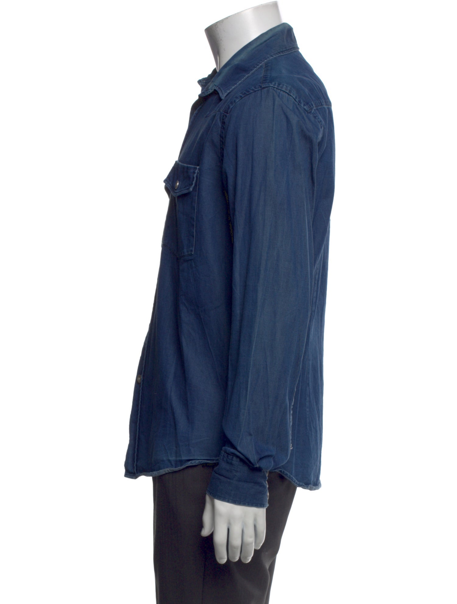 Acne Studios Suede Long Sleeve Denim Shirt