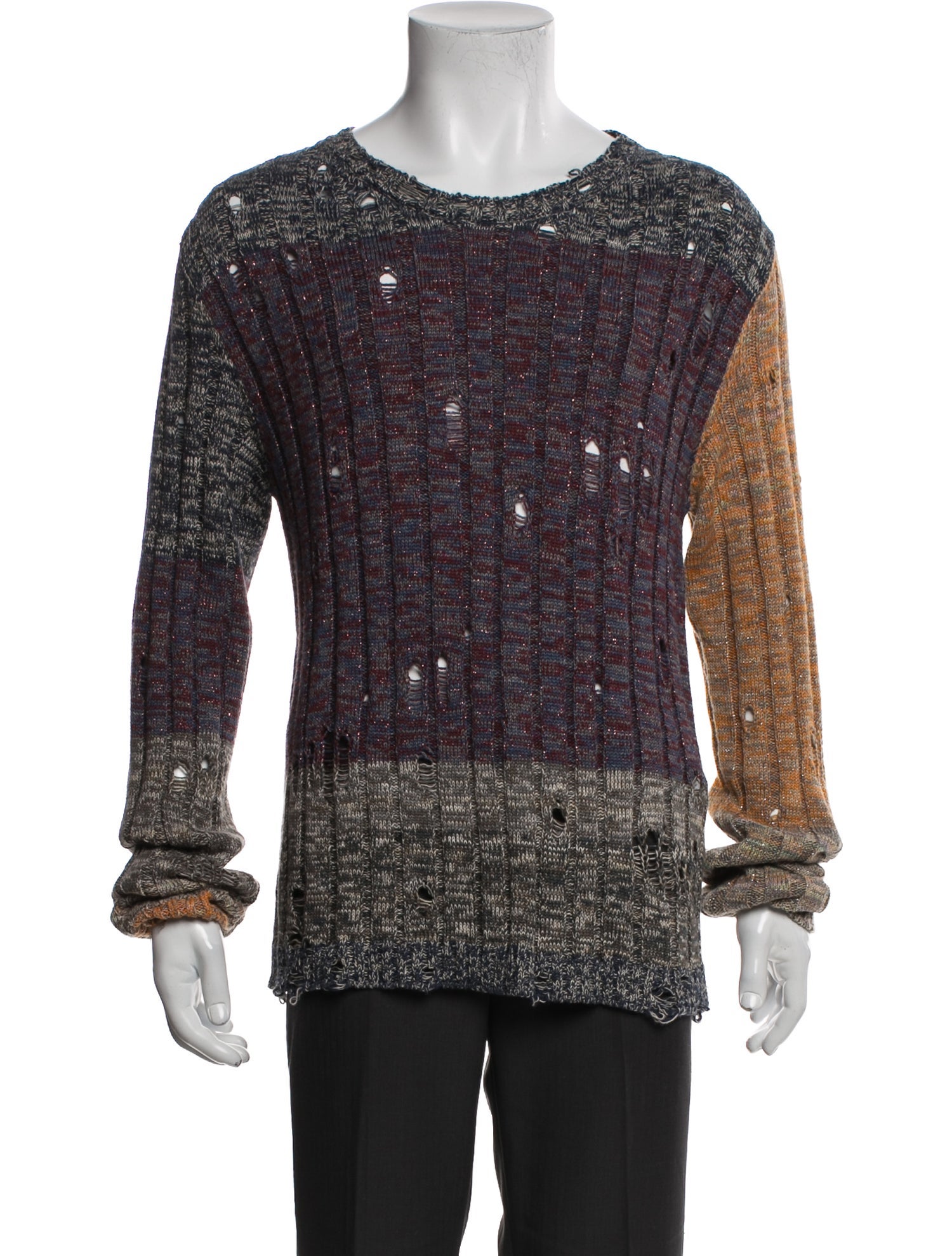 Acne Studios Colorblock Pattern Scoop Neck Pullover