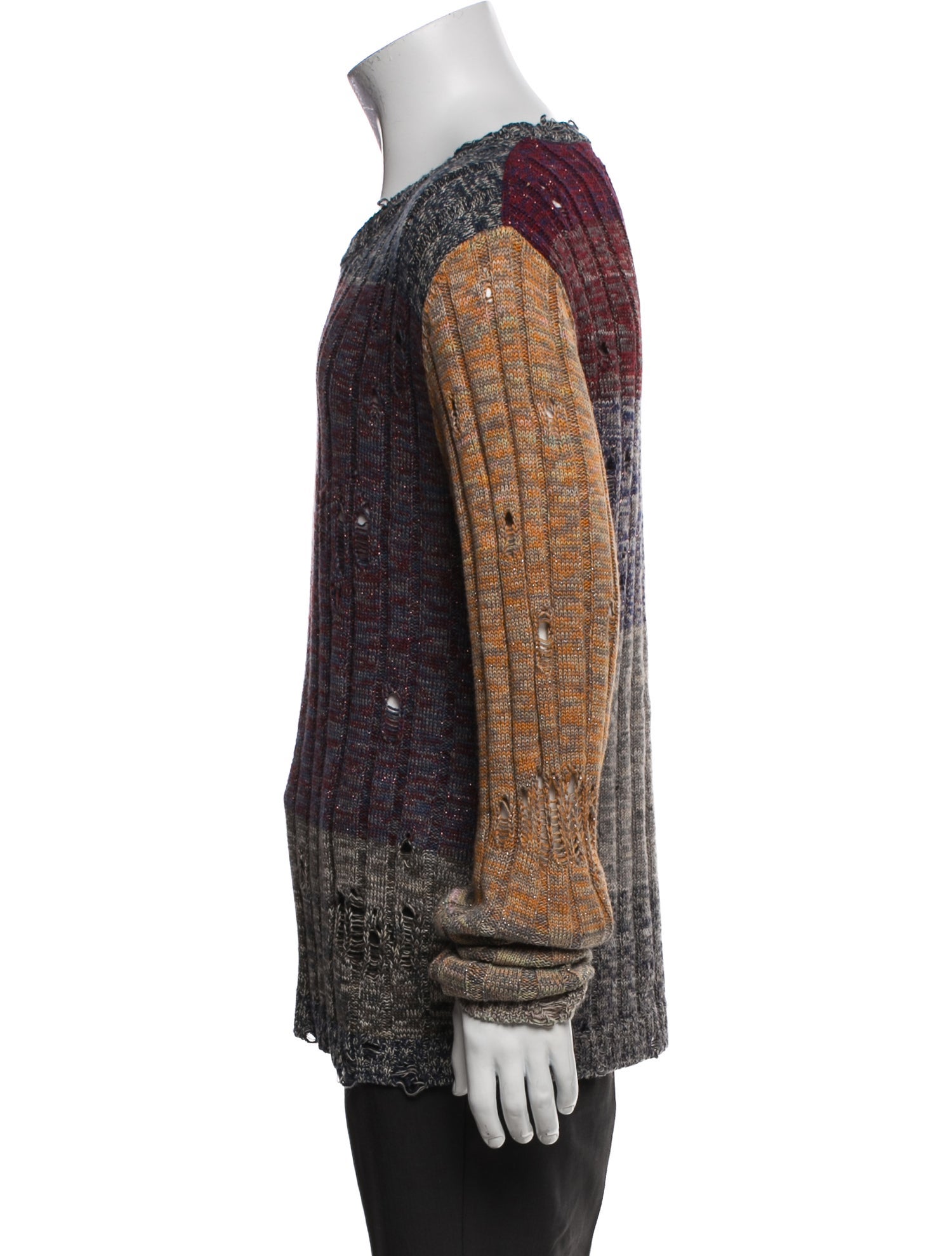 Acne Studios Colorblock Pattern Scoop Neck Pullover