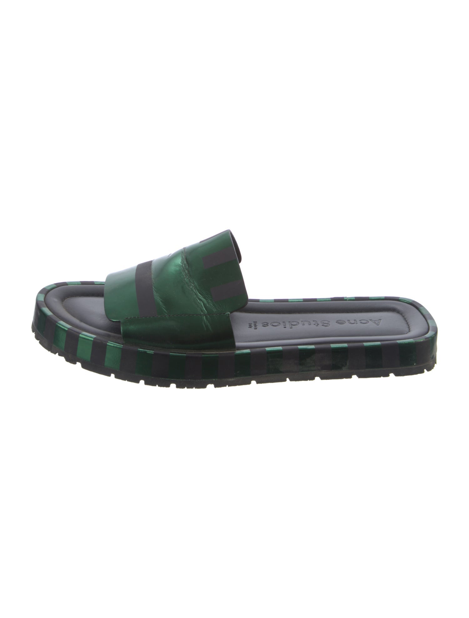 Acne Studios Leather Striped Slides