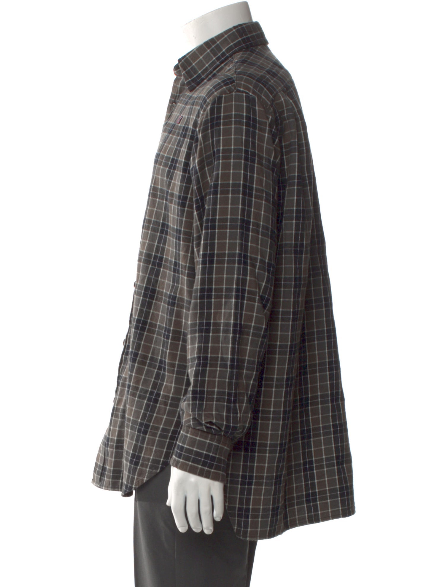 Acne Studios Plaid Print Long Sleeve Shirt