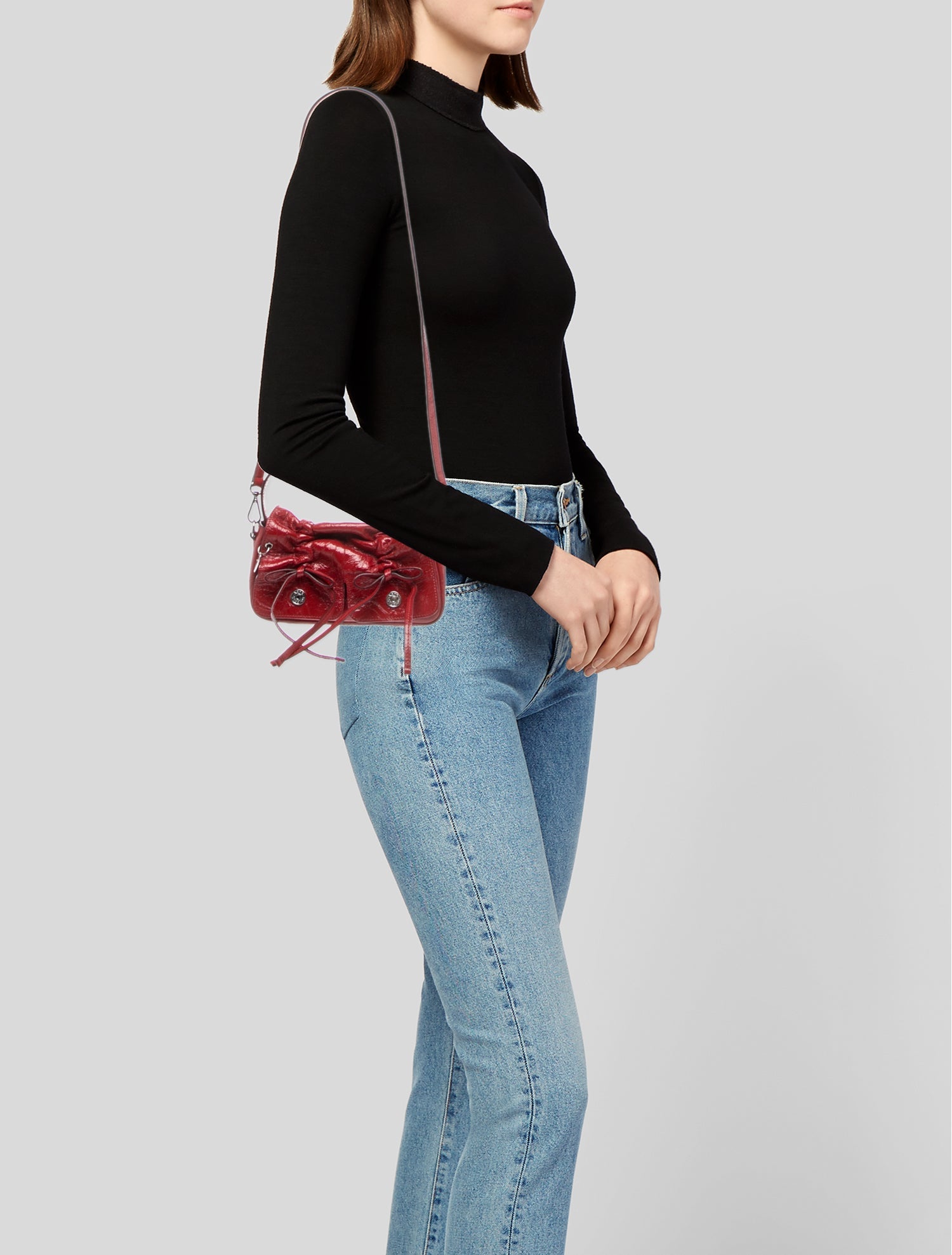 Acne Studios Leather Multipocket Micro - Red Handle Bags, Handbags