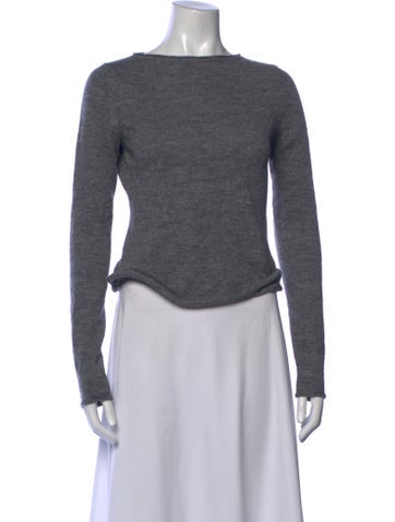Pre-owned Acne Studios Alpaca Bateau Neckline Top In Grey