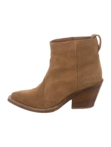 Acne Suede Pointed-Toe Ankle Boots