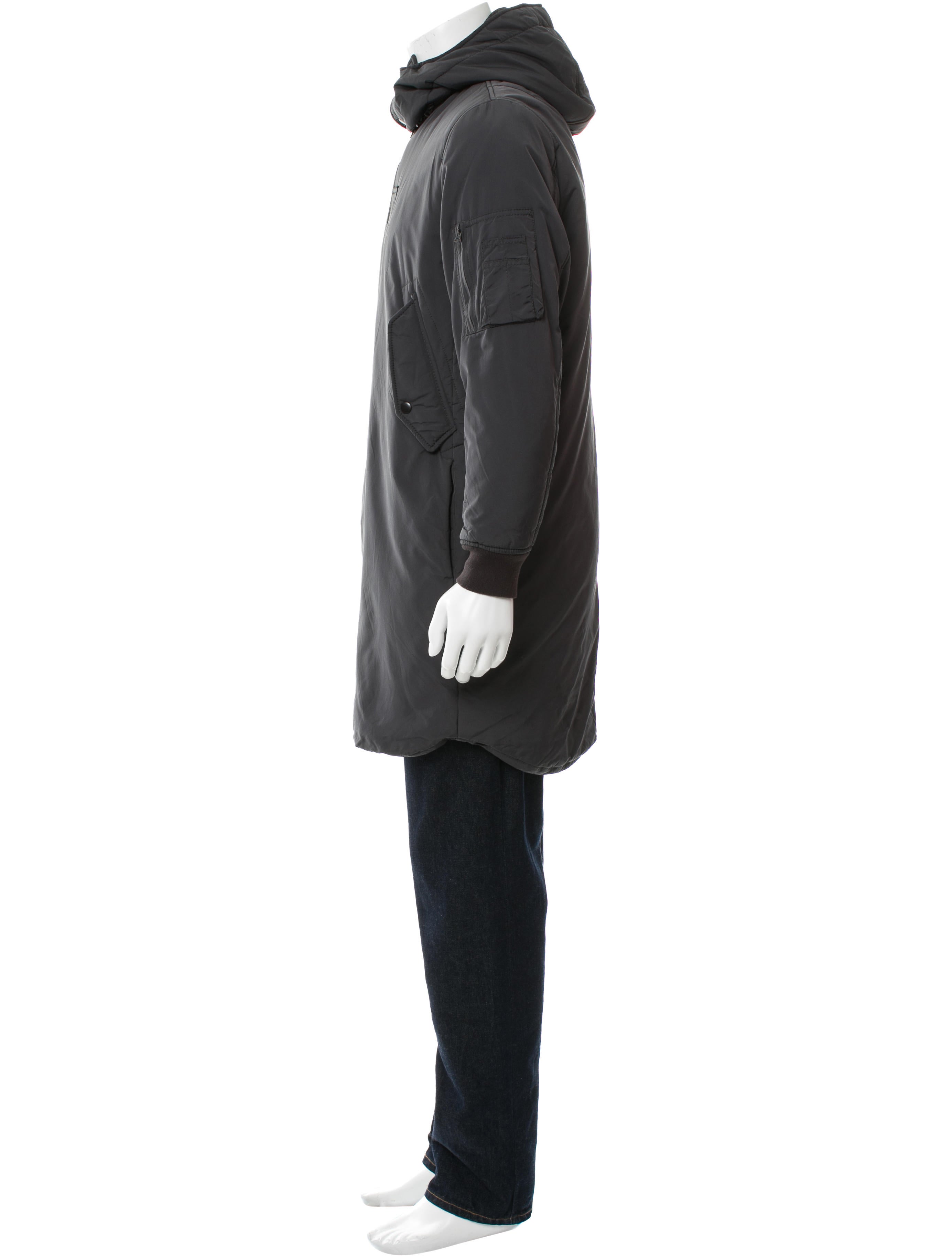 Acne Studios Acne Vince Longline Bomber Jacket - Grey Outerwear