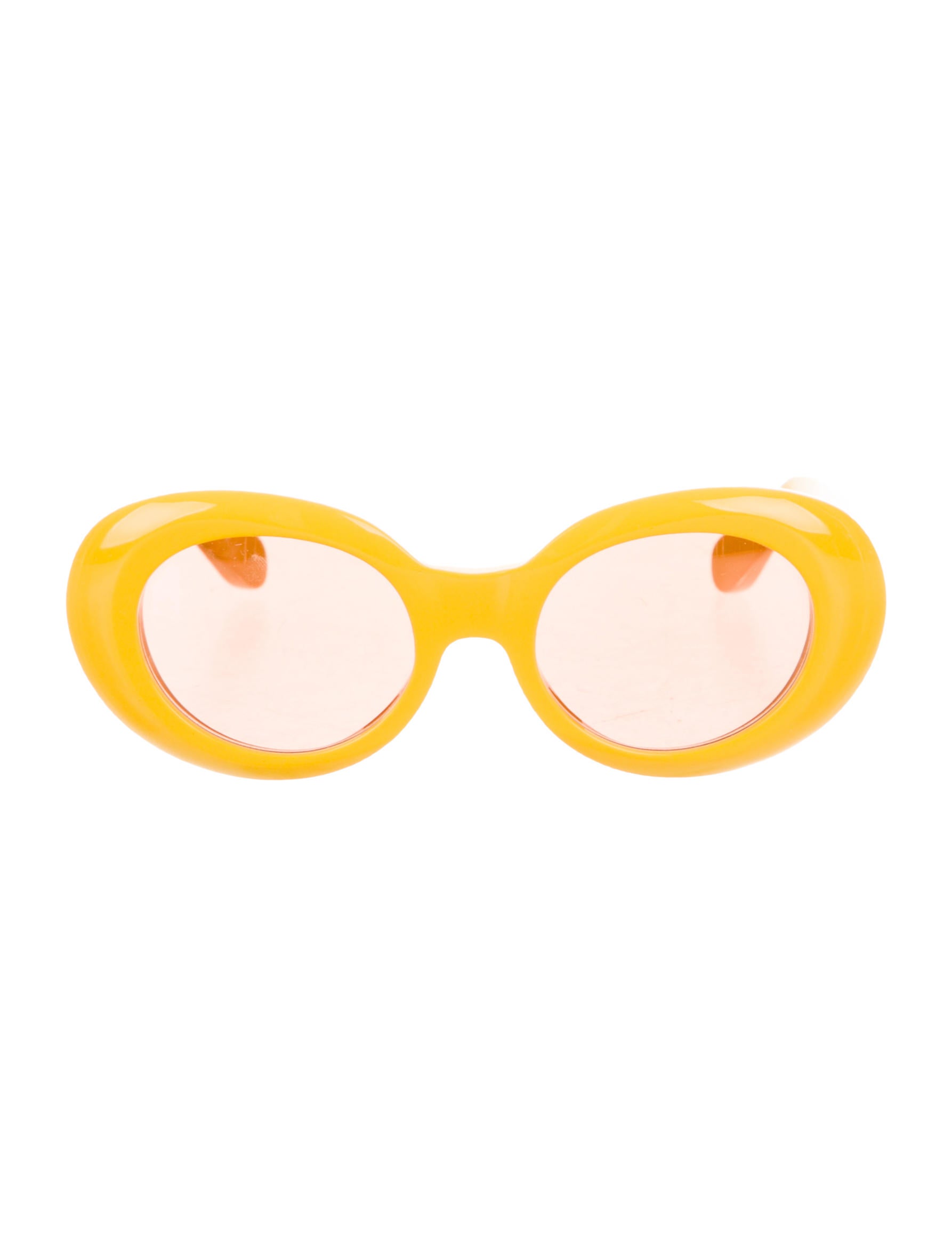 Acne Studios Acne Reflective Round Sunglasses - Yellow Sunglasses ...