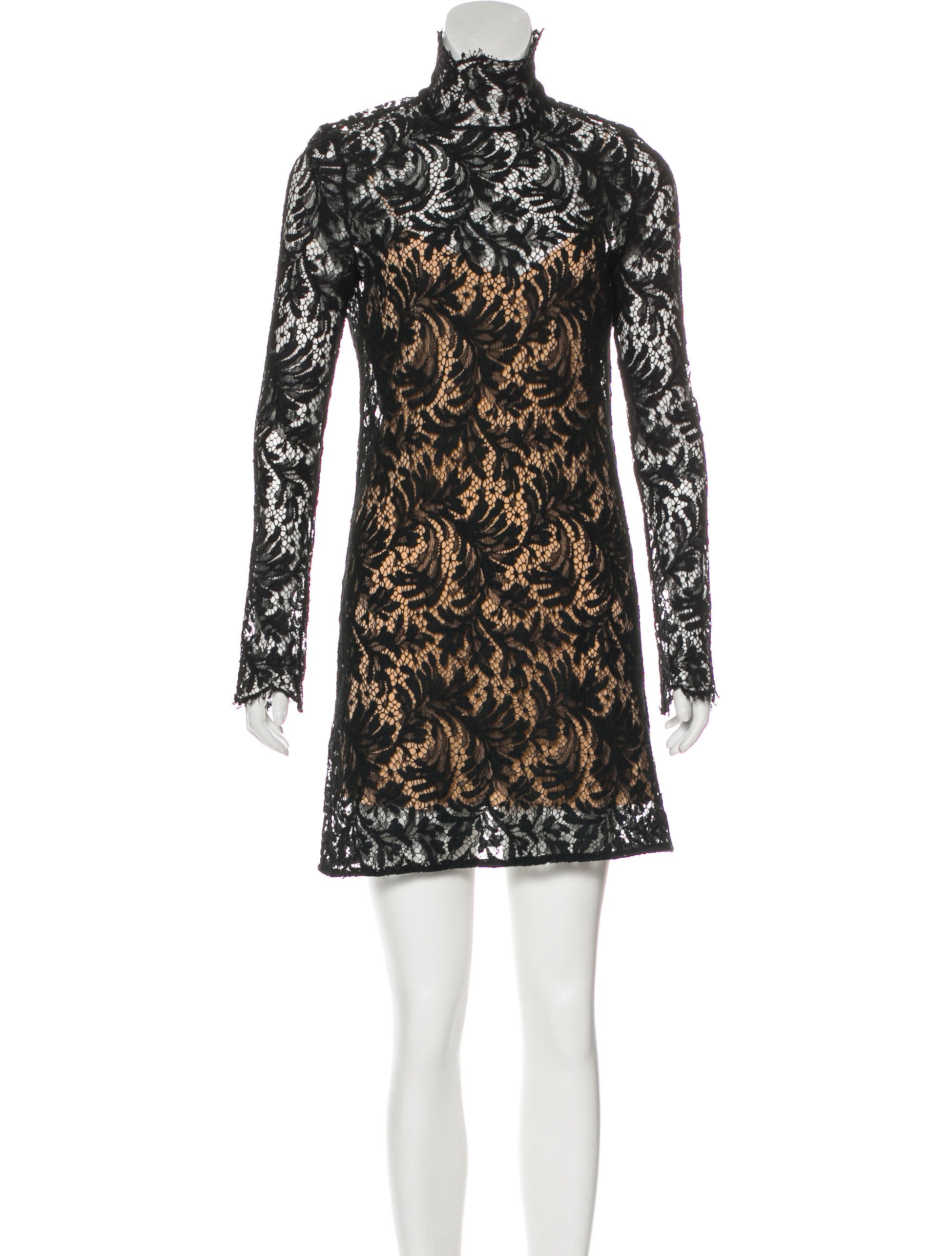 Acne Studios Belda Leaf Lace Dress - Black Dresses, Clothing