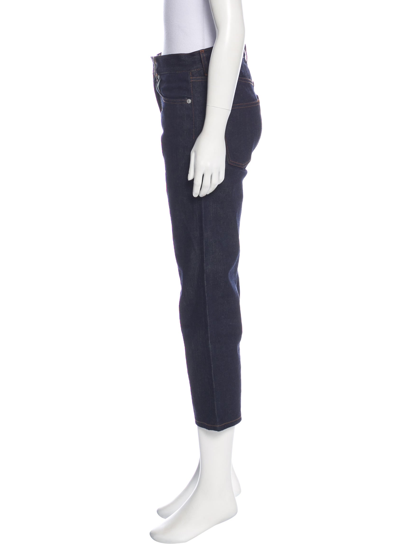 Acne Studios Shore Raw Mid-Rise Jeans - Blue, 10.25