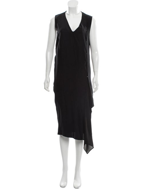 Acne Studios Silk Sleeveless Midi Dress blue