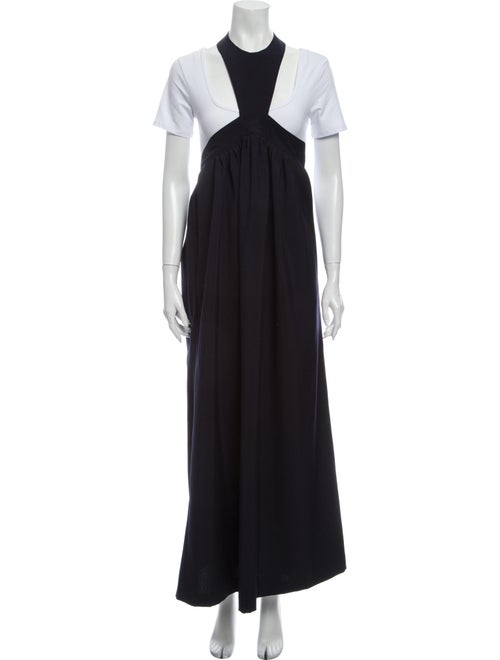 Acne Studios Halterneck Knee-Length Dress Blue