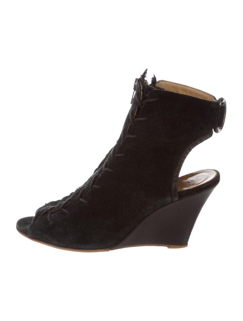 Acne Studios Suede Wedge Booties Black