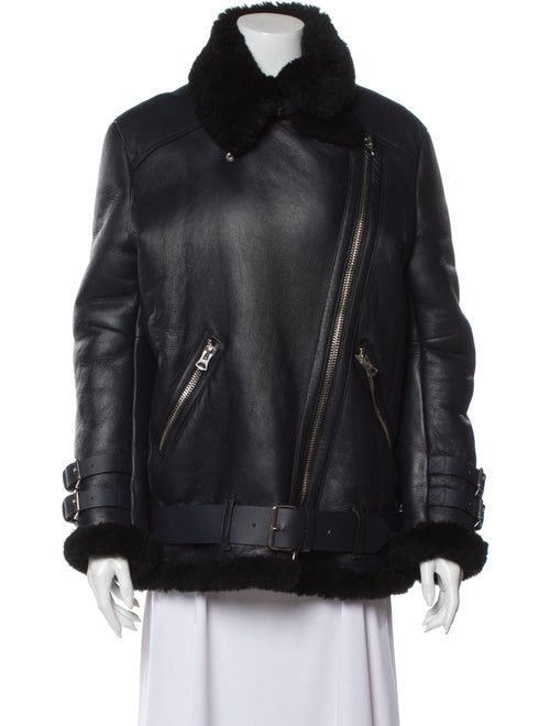 Acne Studios Shearling Biker Jacket Black