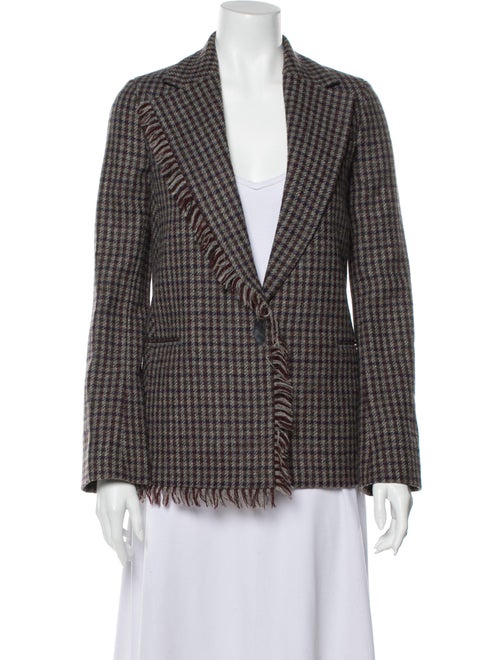 Acne Studios Wool Plaid Print Blazer Wool