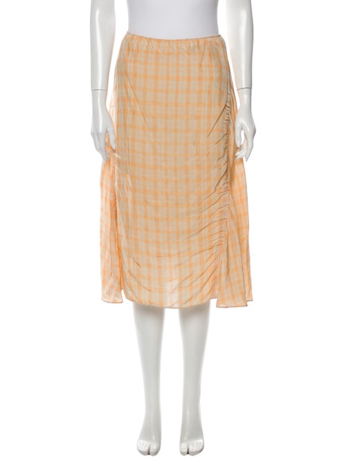 Acne Studios Plaid Print Knee-Length Skirt Orange