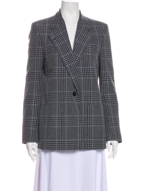 Acne Studios Plaid Print Blazer Blue