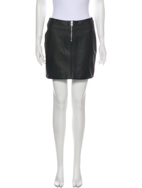 Acne Studios Goat Leather Mini Skirt Black