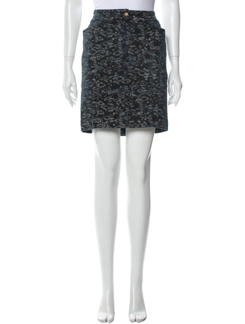 Acne Studios Printed Mini Skirt Blue