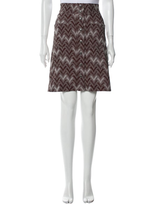 Acne Studios Printed Knee-Length Skirt Red
