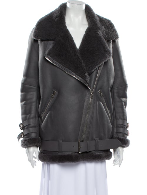 Acne Studios Lamb Leather Coat Grey
