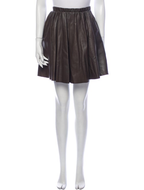 Acne Studios Leather Mini Skirt Brown