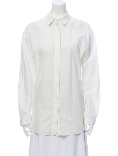 Acne Studios Long Sleeve Button-Up Top White