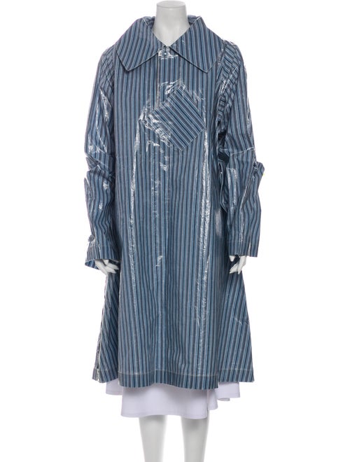 Acne Studios Mobile Stripe Striped Coat Blue