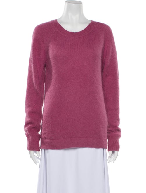 Acne Studios Angora Scoop Neck Sweater Pink