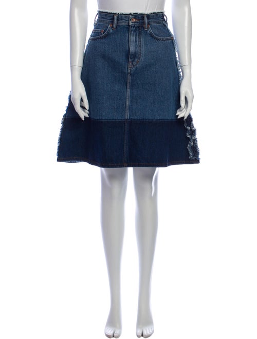 Acne Studios Colorblock Pattern Knee-Length Skirt