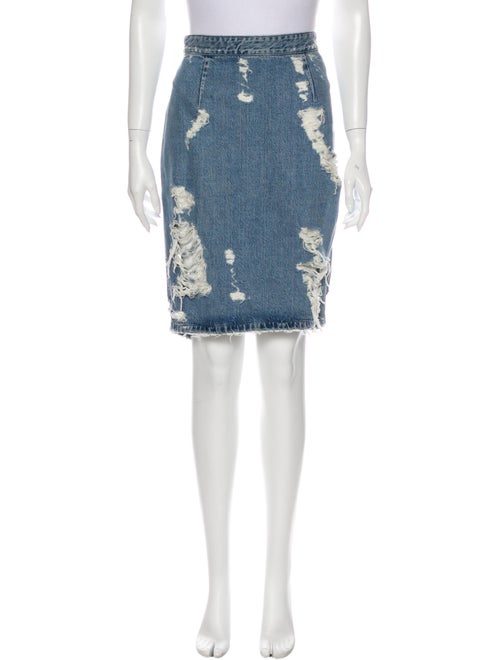 Acne Studios Cutout Accent Knee-Length Skirt Blue