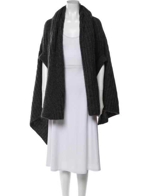 Acne Studios Mohair and Wool Blend Knit Shawl Grey