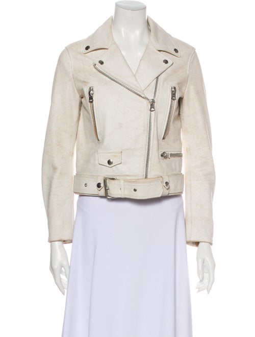 Acne Studios Leather Biker Jacket White