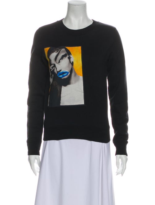 Acne Studios Graphic Print Crew Neck Sweatshirt Bl