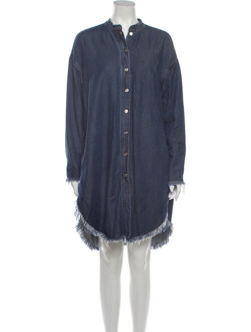 Acne Studios Mock Neck Knee-Length Dress Blue