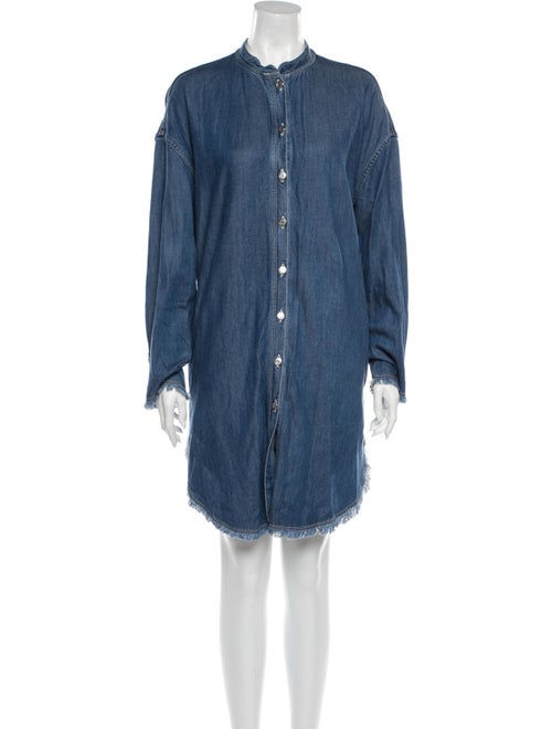 Acne Studios Mock Neck Knee-Length Dress Blue