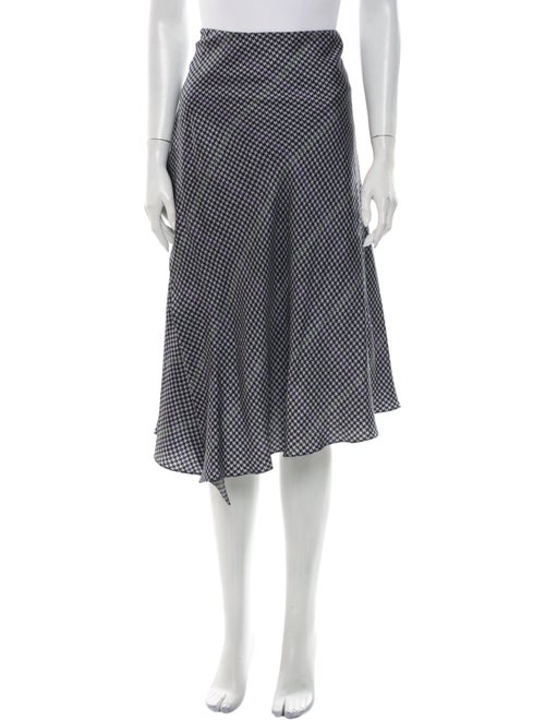 Acne Studios Silk Midi Length Skirt Blue