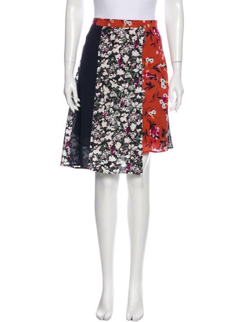 Acne Studios Floral Print Knee-Length Skirt Red
