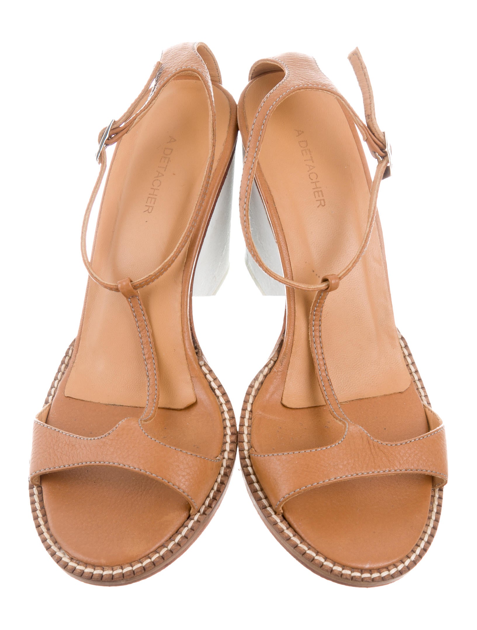A DÃ©tacher Leather Ankle Strap Sandals - Shoes - ADE20597 | The RealReal