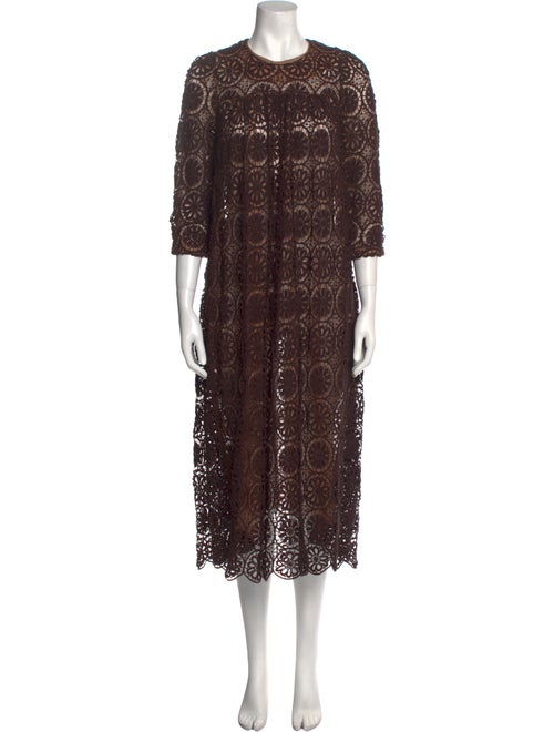 A Détacher Lace Pattern Midi Length Dress