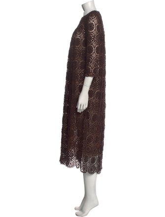 A Détacher Lace Pattern Midi Length Dress