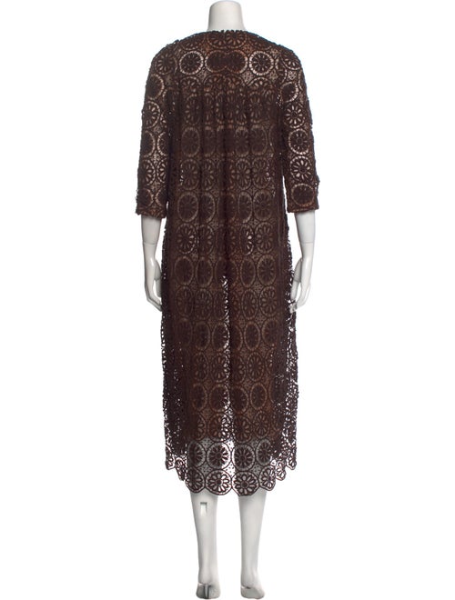 A Détacher Lace Pattern Midi Length Dress