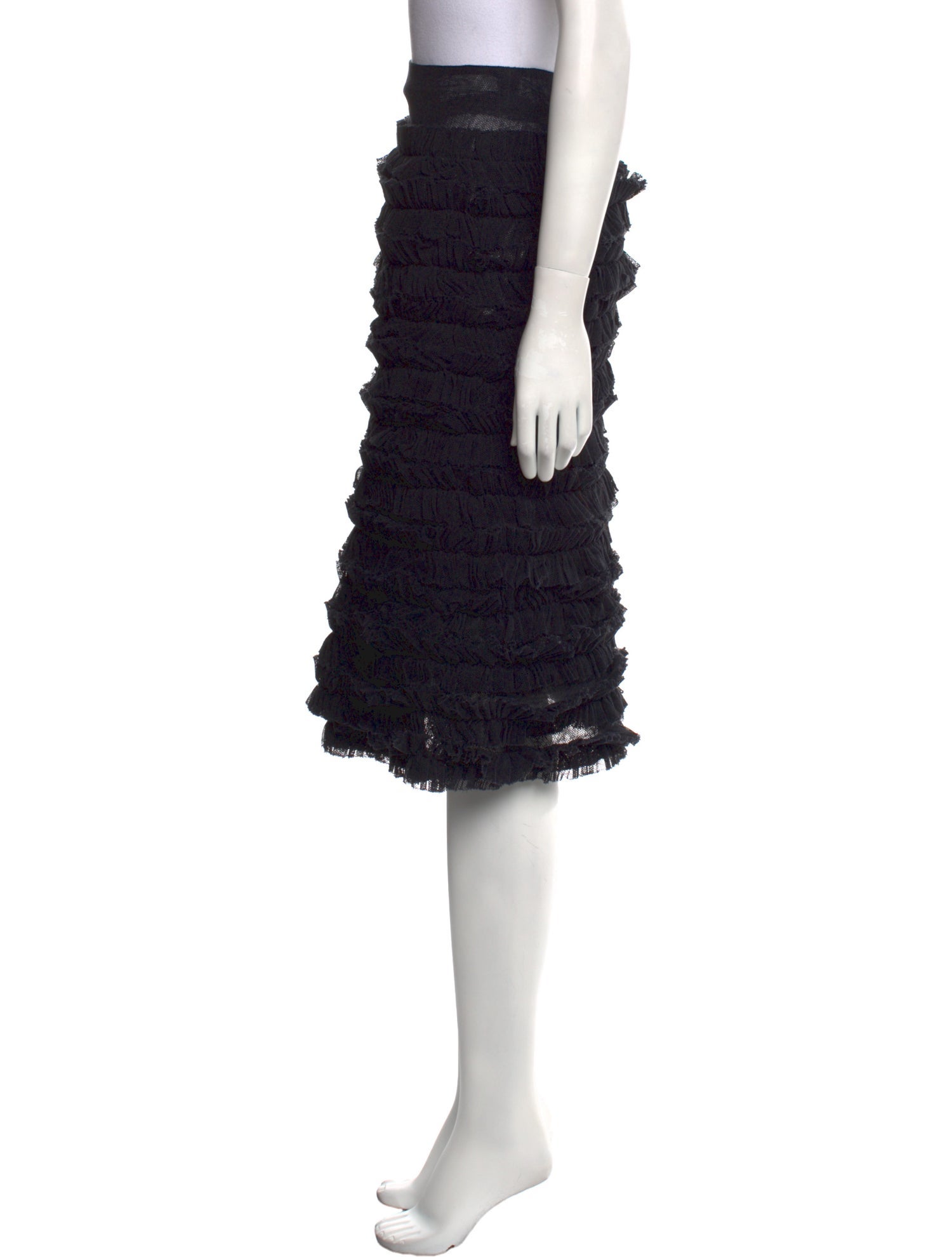 A Détacher Raw-Edge Trim Knee-Length Skirt