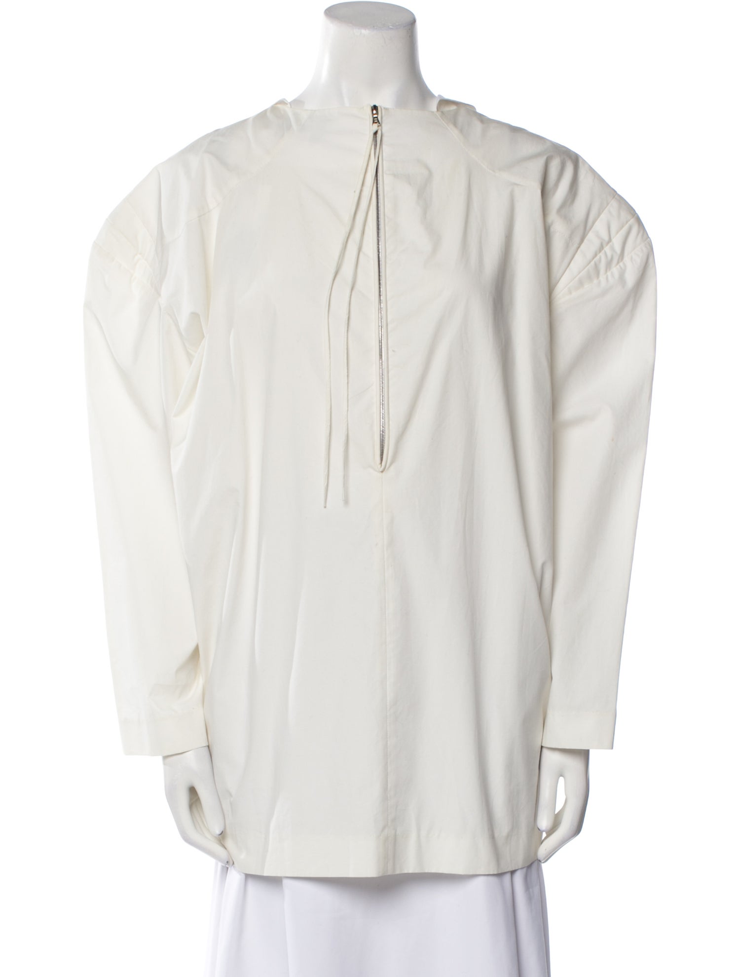 A Détacher Square Neckline Long Sleeve Tunic