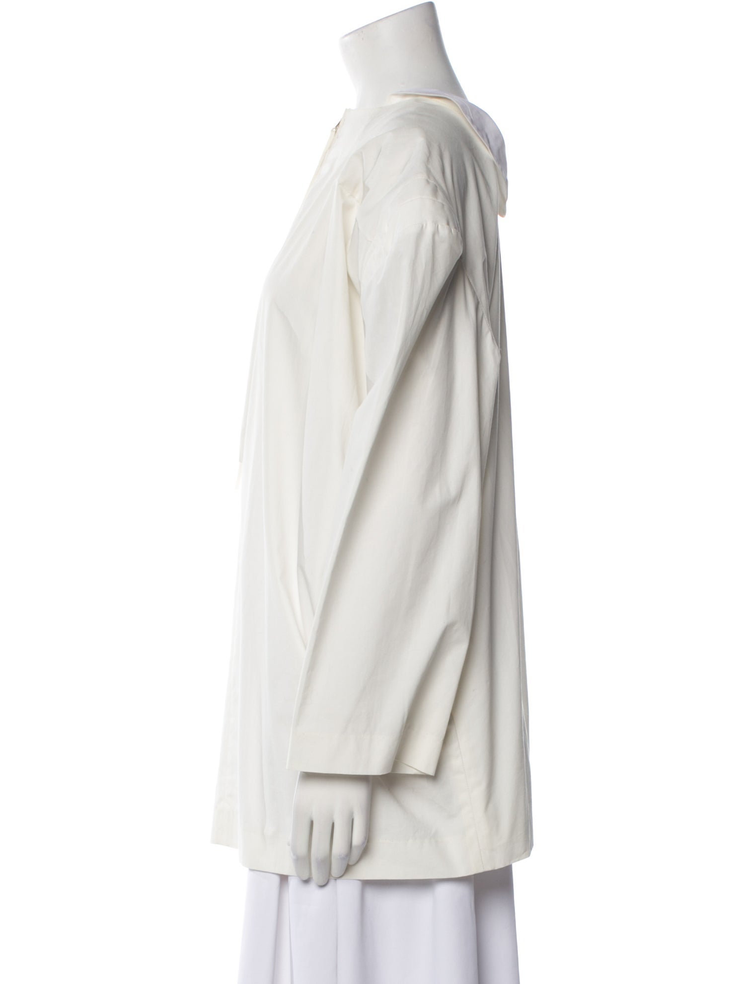 A Détacher Square Neckline Long Sleeve Tunic