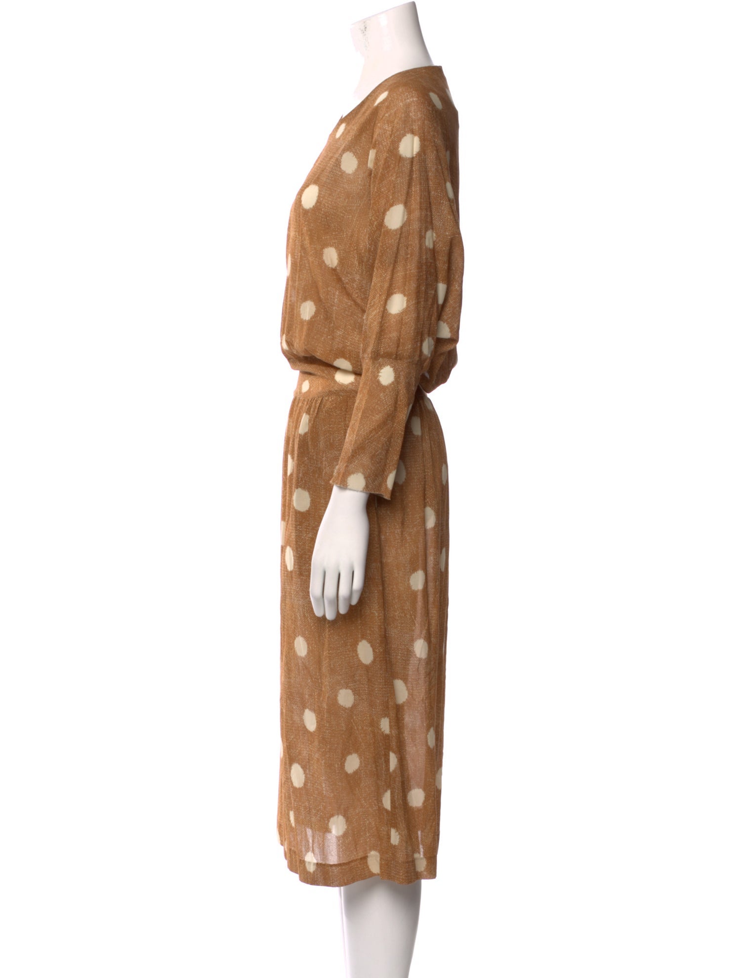 A Détacher Polka Dot Print Midi Length Dress