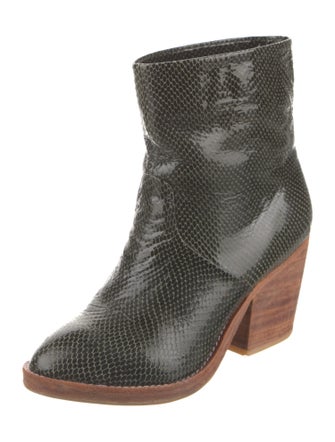 A Détacher Embossed Leather Printed Boots