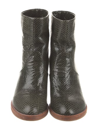 A Détacher Embossed Leather Printed Boots