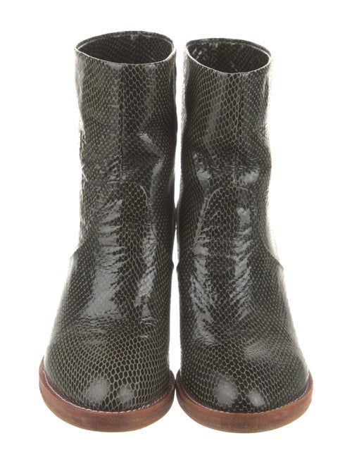 A Détacher Embossed Leather Printed Boots