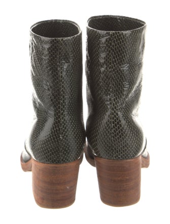 A Détacher Embossed Leather Printed Boots
