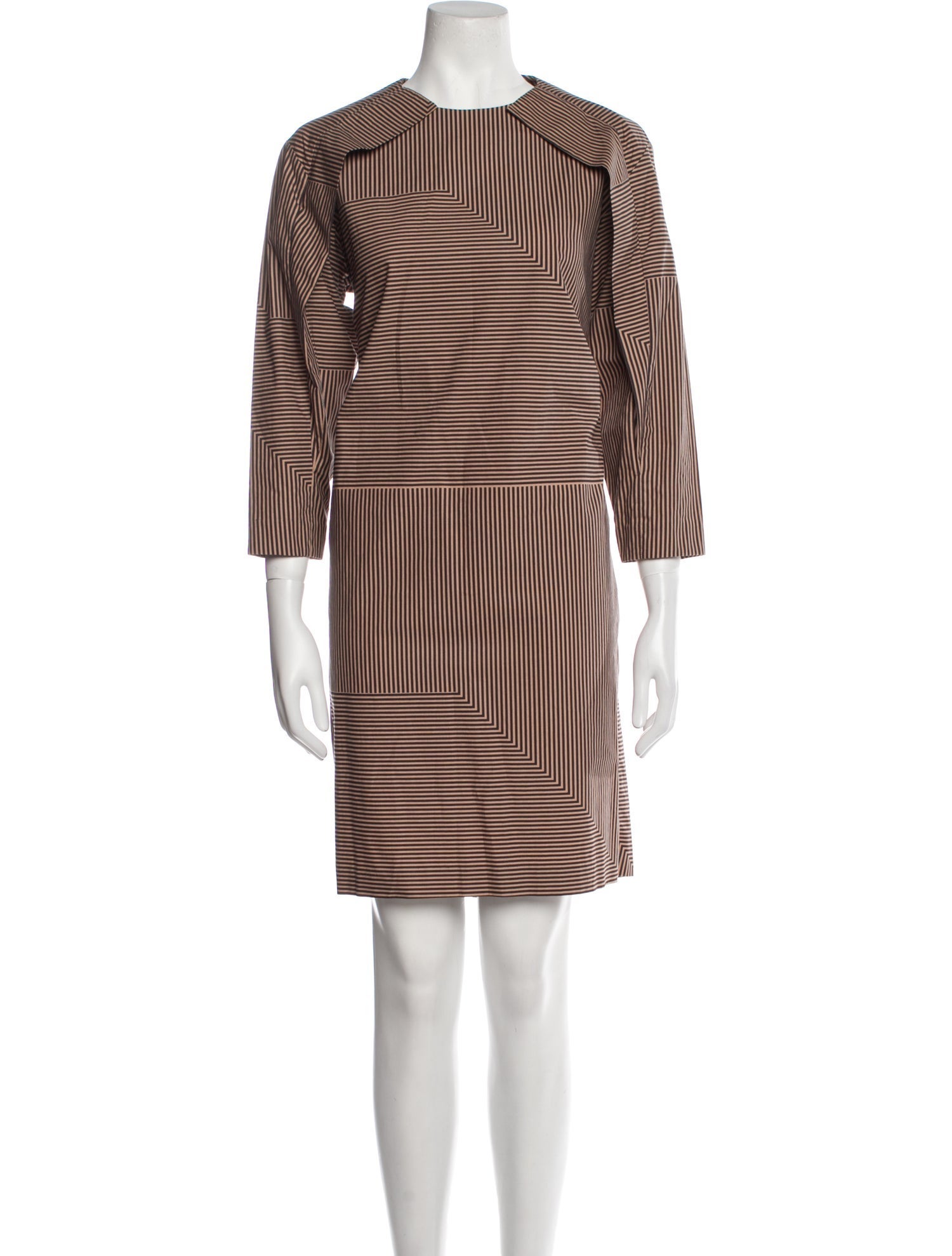 A Détacher Striped Knee-Length Dress